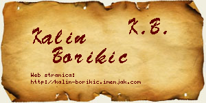 Kalin Borikić vizit kartica